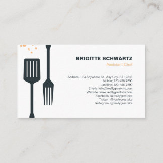 Modern Fork and Spatula Catering Business Card