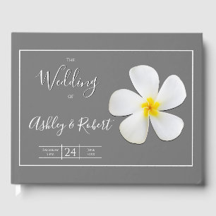 Modern Formal Classic, White on Grey, Wedding Guest Book