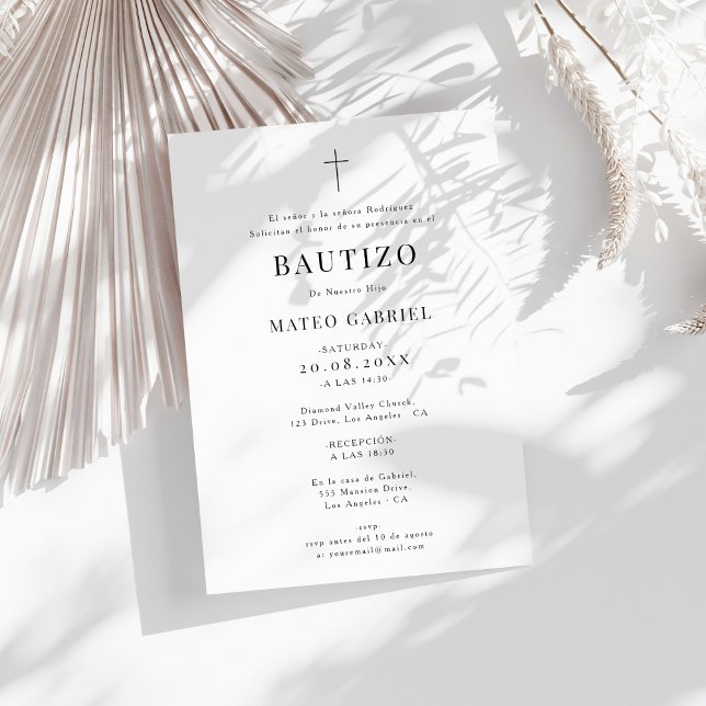 Modern Formal Invitacione De Bautizo Niño Niña  Invitation (Creator Uploaded)
