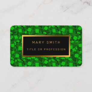 Modern Four Leaf Clover Floral Business Card
