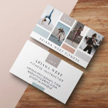 Modern Four Photo Collage Personal Trainer Fitness Business Card<br><div class="desc">The front of the business card features four photo collage layout with multiple colour box grid design. Personalize with your photos, monogram, and business name. The reverse side features the contact info, monogram, and business name in a clean and minimal layout. You can customize the text size, font, colours, and...</div>
