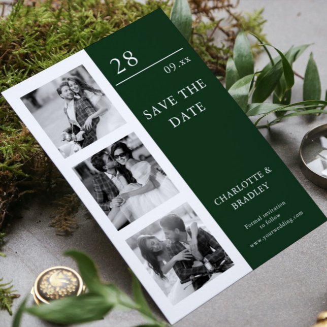 Modern Four Photo Minimalist Wedding Save The Date (Creator Uploaded)