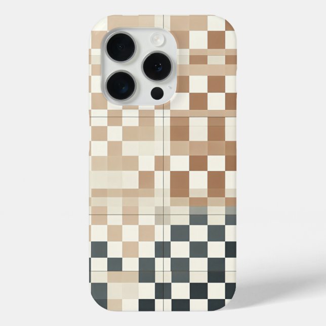 Modern Four-Quadrant Gradient Checkered Phone Case (Back)
