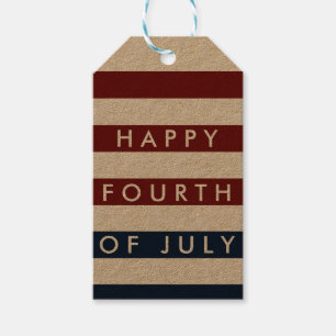 Modern Fourth of July Stripes Gift Tags