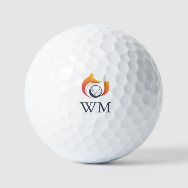 Modern Fox And Ball Personalized Monogram (Front)