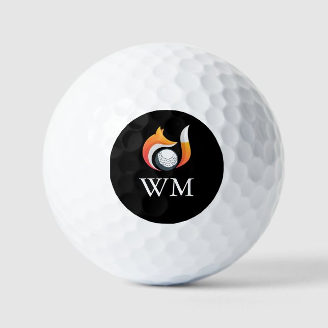 Modern Fox And Ball Personalized Monogram (Front)