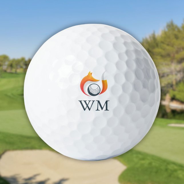 Modern Fox Personalized Monogram Golf Balls (Modern Fox Personalized Monogram Golf Balls)