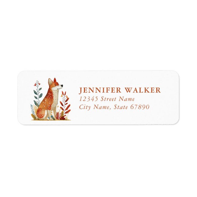 Modern Fox Return Address Labels (Devant)