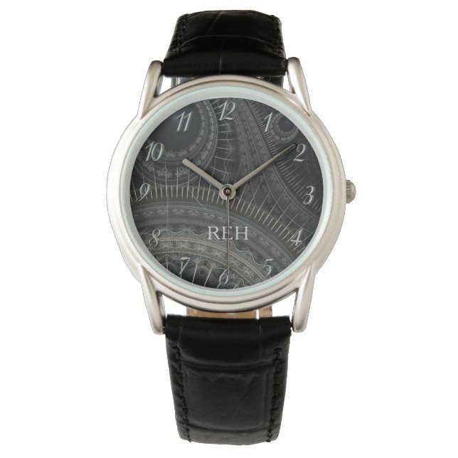 Modern Fractal Monogrammed Watch (Front)