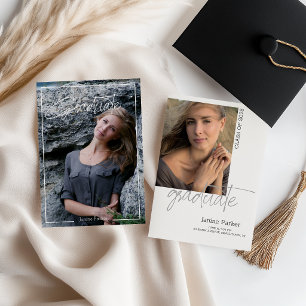 Modern Frame Add Your Photo Graduation Announcemen Announcement