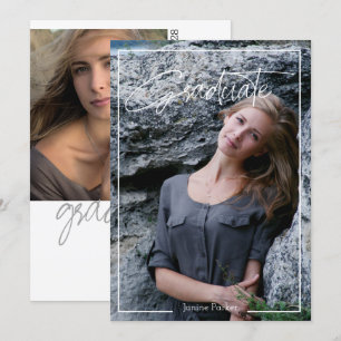 Modern Frame Add Your Photo Graduation Announcemen Announcement