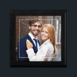 Modern Frame and Monogram Photo Gift Box<br><div class="desc">Full bleed photo design featuring an elegant thin frame and a 3-letter monogram. Personalize it with for mother's day,  as a wedding or anniversary gift,  graduation gift,  etc.</div>