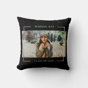 Modern Frame   Graduation Photo Keepsake Elegant Throw Pillow