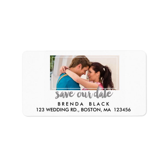 Modern Frame | Photo Save the Date Address Labels (Front)