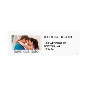Modern Frame   Photo Save the Date Address Labels