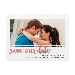 Modern Frame Photo Save the Date Magnet