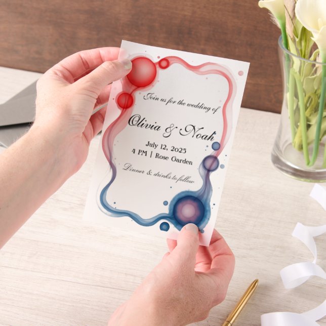 Modern Frame Vellum Invitations (Handheld)