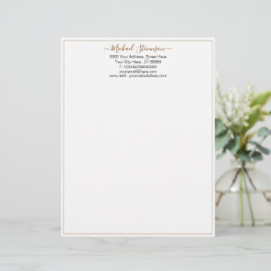 Modern Framed Letterhead Your Name Text Info