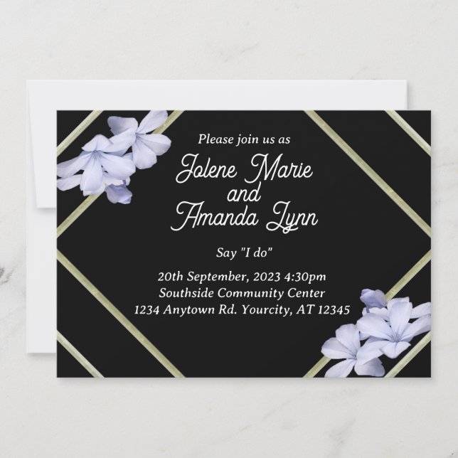 Modern Framed Wildflowers Wedding Invitations (Front)