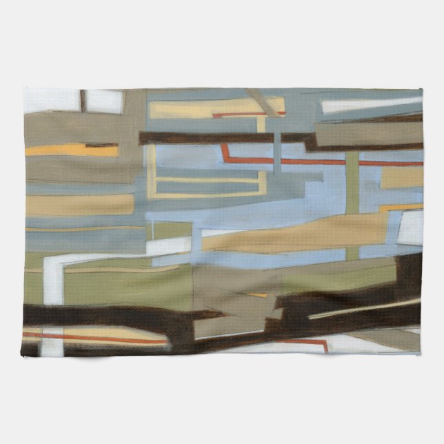 Modern Free Expression Painting by Norman Wyatt Kitchen Towel (Horizontal)