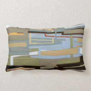 Modern Free Expression Painting by Norman Wyatt Lumbar Pillow