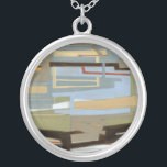 Modern Free Expression Painting by Norman Wyatt Silver Plated Necklace<br><div class="desc">A modern free expression painting by Norman Wyatt Jr,  it features interlocking lines that form tight links of colour. Perfect as a personal purchase or as a gift for someone who enjoys free expression paintings.</div>