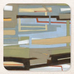 Modern Free Expression Painting by Norman Wyatt Square Paper Coaster