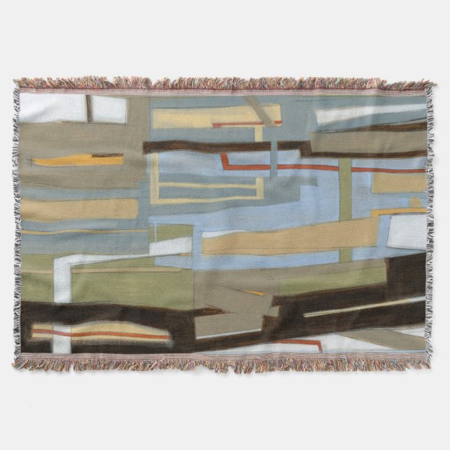 Modern Free Expression Painting by Norman Wyatt Throw Blanket (Front)