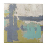 Modern Free Expression Painting Tile<br><div class="desc">This modern free expression painting was created by Megan Meagher. Purple, light blue and white brush strokes lay over a background of light green. Get a copy of this print today!</div>