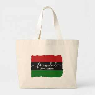 Modern FREE INDEED Pan African JUNETEENTH Large Tote Bag