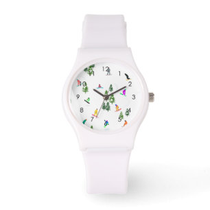 Modern Freeride Snowboarder Snowboarding Art   Watch