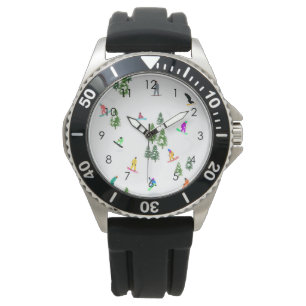 Modern Freeride Snowboarder Snowboarding Art Watch