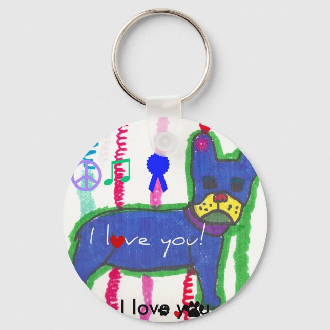 Modern French bull keychain (Front)