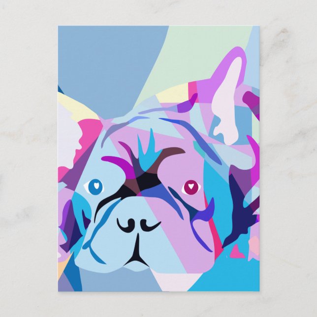Modern French Bulldog Postcard (Front)