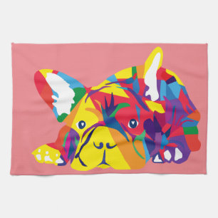 Modern French Bulldog Silhouette Kitchen Towel