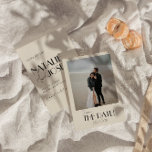 Modern French Whimsical Retro Photo Unique Wedding Save The Date<br><div class="desc">This modern & retro funky minimalist Wedding Save The Date Template is great for you. If you are looking for a pretty, elegant and easy to customize Wedding Save The Date Template .A very elegant simple cream and black script wedding save the date. Which features minimal black save the date...</div>