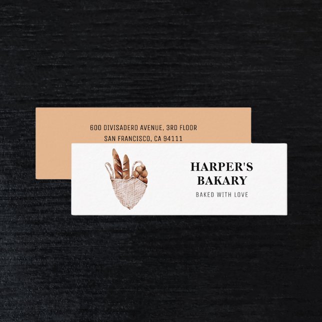 Modern Fresh Bakery Professional Logo Mini Business Card (Creator Uploaded)