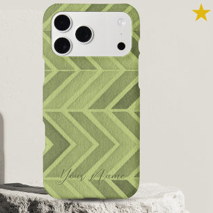 Modern Fresh Green Watercolor Zig Zag Custom Name 