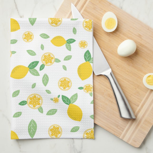 Modern Fresh Lemons  Kitchen Towel (Quarter Fold)