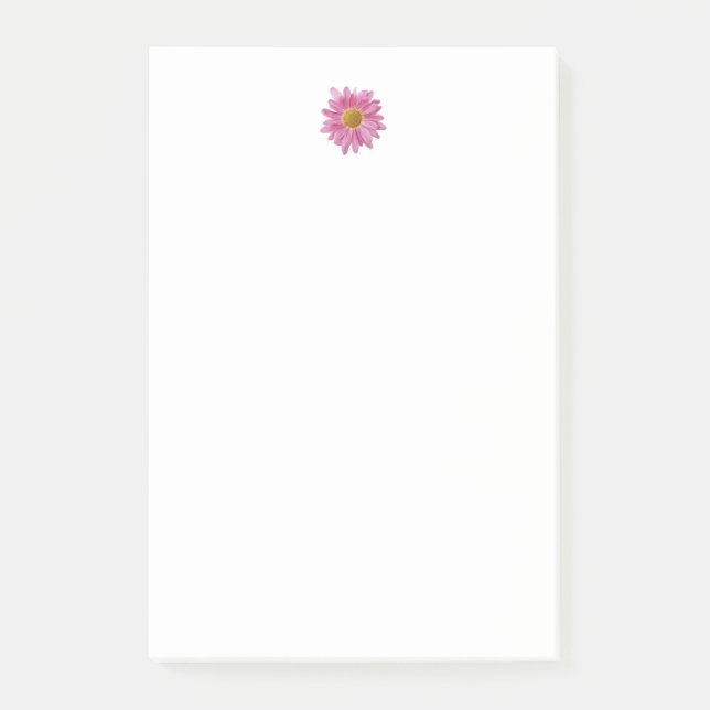 Modern Fresh Pink Daisy Her Desk Post-it Notes (Front)