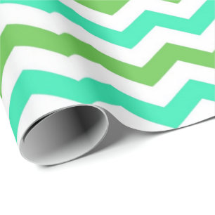 Modern, fresh, trendy green, white chevron wrapping paper