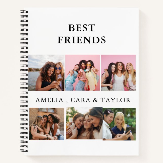 Modern Friend Collage Photos Simple Notebook (Front)