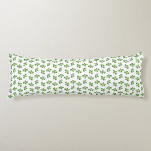 Modern Friendly Green Succulent Leaves on White Body Pillow