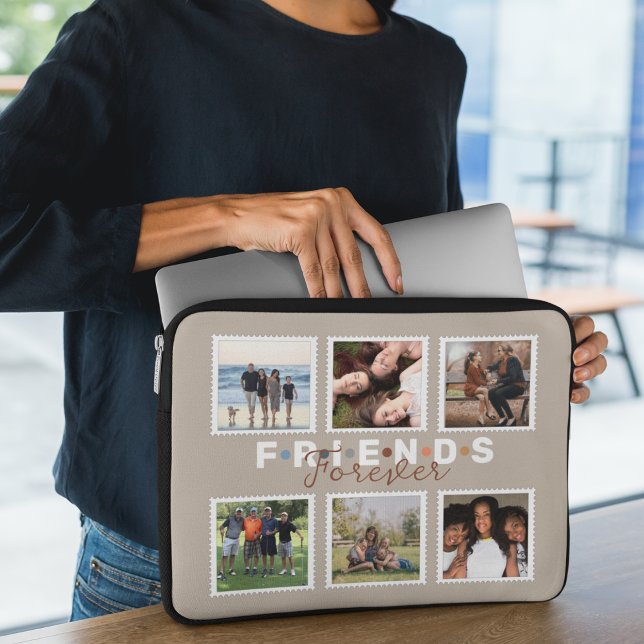 Modern Friends Forever Photo Collage Keepsake Laptop Sleeve (Creator Uploaded)