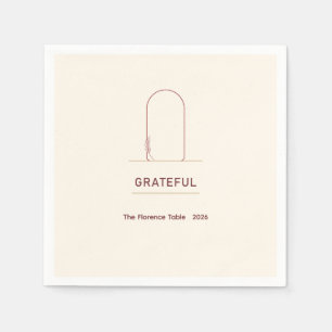 Modern Friendsgiving Grateful Paper Napkins