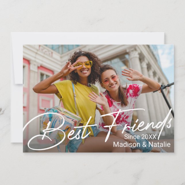 Modern Friendship Photo Gift Thank You Card (Front)