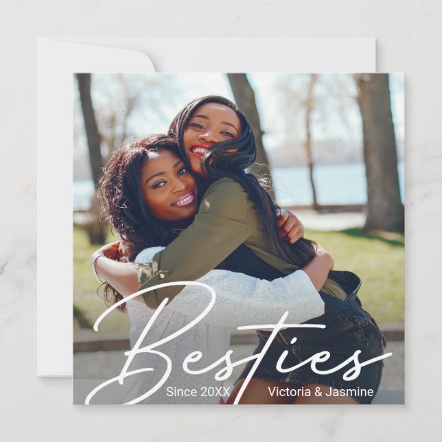 Modern Friendship Photo Gift Thank You Card (Front)