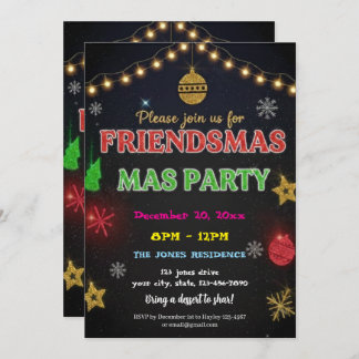 Modern Friendsmas Holiday Party Invitation