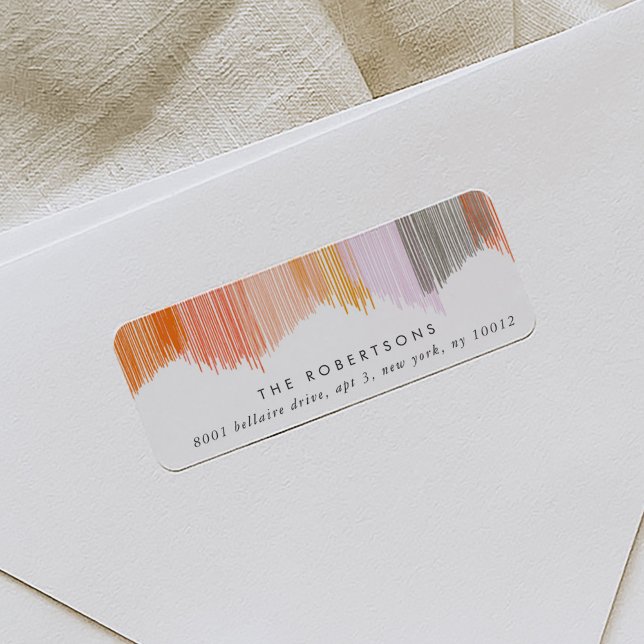 Modern Fringe Return Address Labels (Pink modern fringe return address labels.)