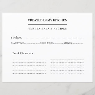 Modern From My Kitchen Recipe Design